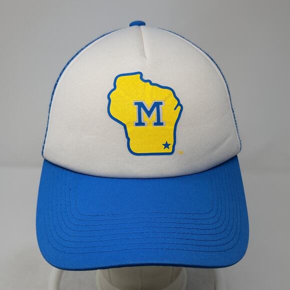 Michigan Miller Snapback Trucker Hat Blue OS Adjustable Mesh Back Sky High - Picture 2 of 9